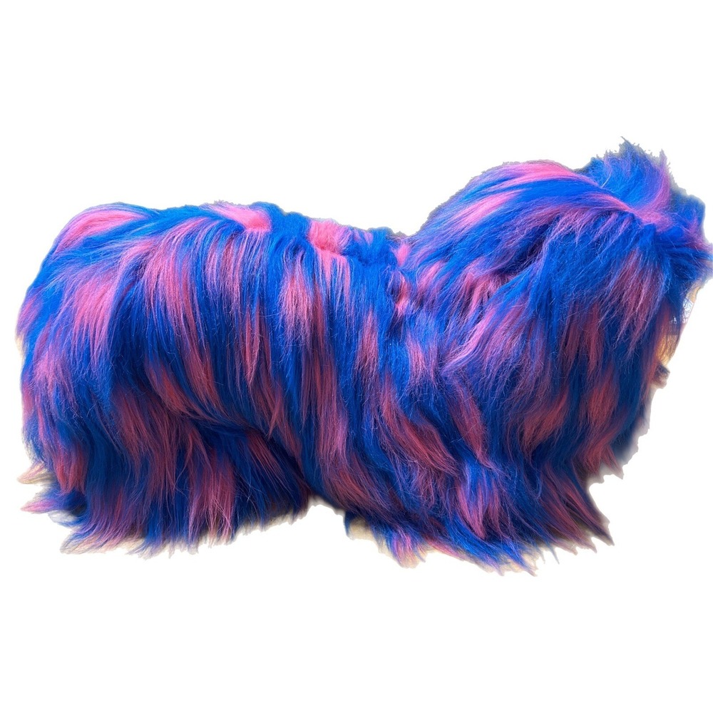 Ajena Paris For Trudy Vintage 20"‎ Plush Stuffed Neon Purple And pink Shaggy Dog